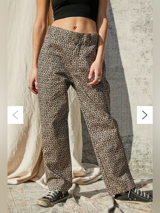 Dickies Pants - Urban Outfitters Dickies Leopard Print Silver Firs Pants